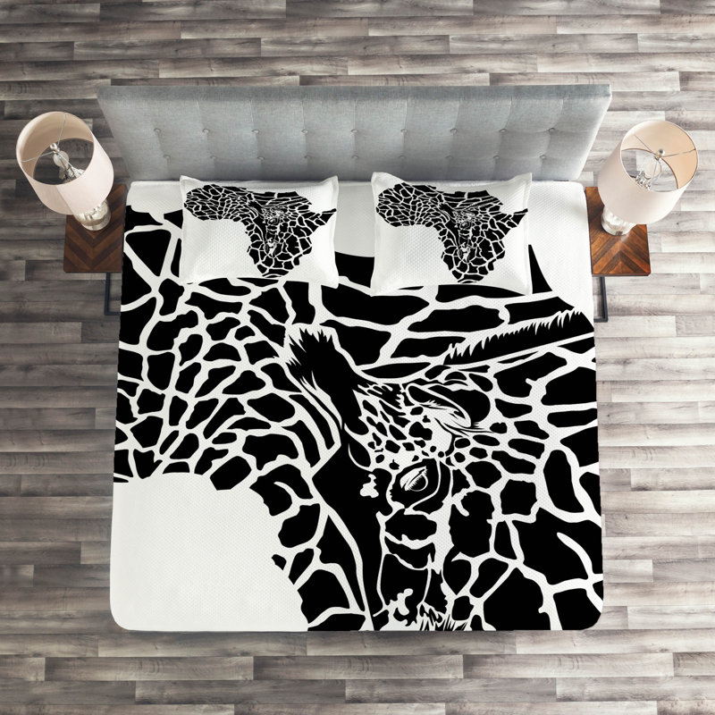Animal Print Coverlet, King Bedspread + 2 Shams