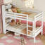 Lit superposé avec tablettes, lit en bois d'hévéa avec tête de lit à tablettes, barrières de sécurité et échelle, convertible en 2 lits-824143165