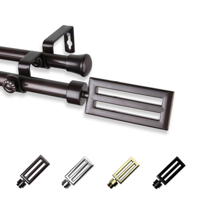 Tringle à rideaux double Sterling, 48 po - L 84 po, Cacao