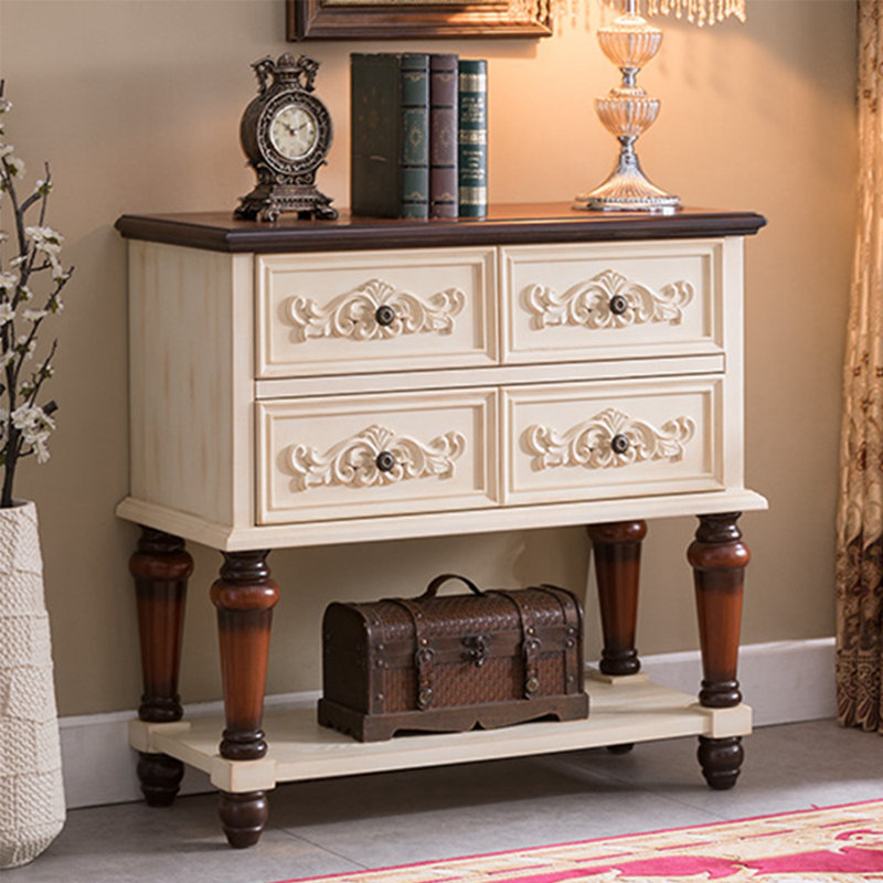 Commode d'appoint Casurina, Brun / blanc