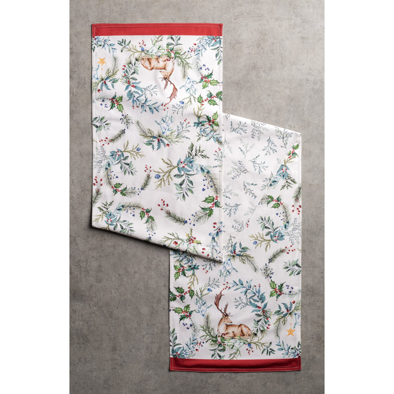 100% Cotton Christmas Table Runner, 72" x 14.5"