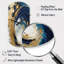 Bleu foncé et or coups VI - horloge murale asymétrique abstraite, cylindre bleu-105566689