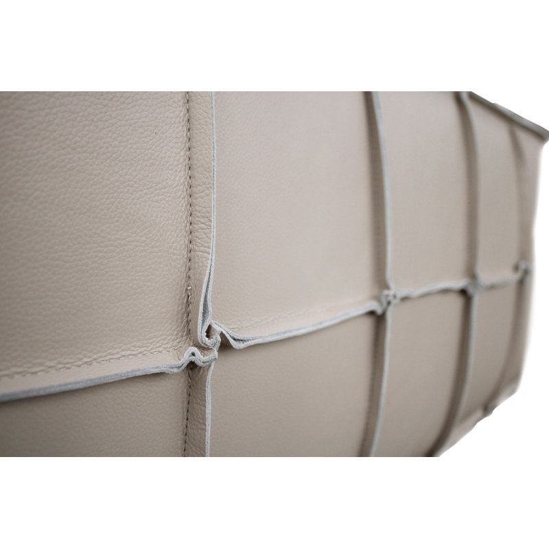 Pouf en cuir Lunarae, Gris