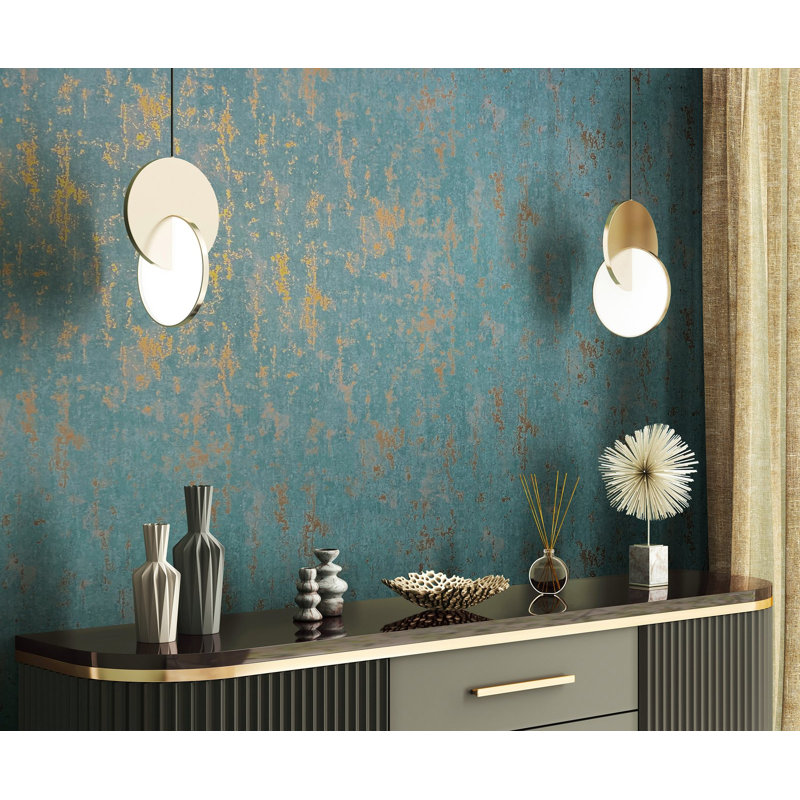 City Romance Blue Industrial Wallpaper, Green