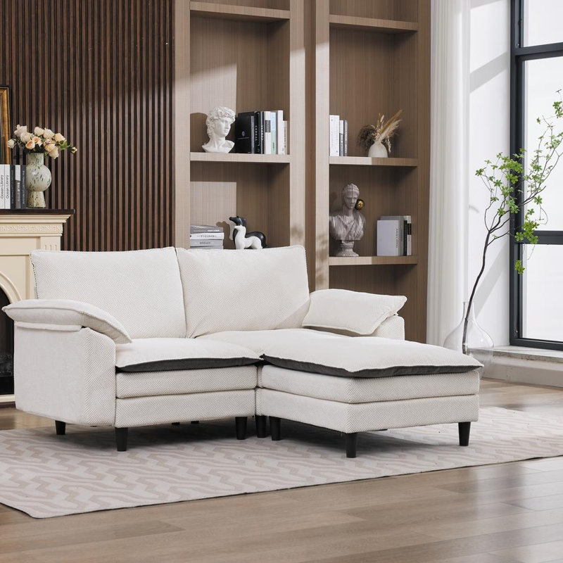 2-Seater Sofa with Ottoman