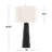 31" Polyresin Table Lamp Matte Black Polyresin, Modern Brass & Natural Linen Shade