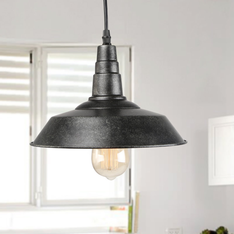 Harlow 1 - Light Single Pendant, 6.3" H x 10.2" W x 10.2" D, Wrought Iron