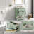 Elegant Green Vanities With Ceramic Sink, Modern Style Storage Solution