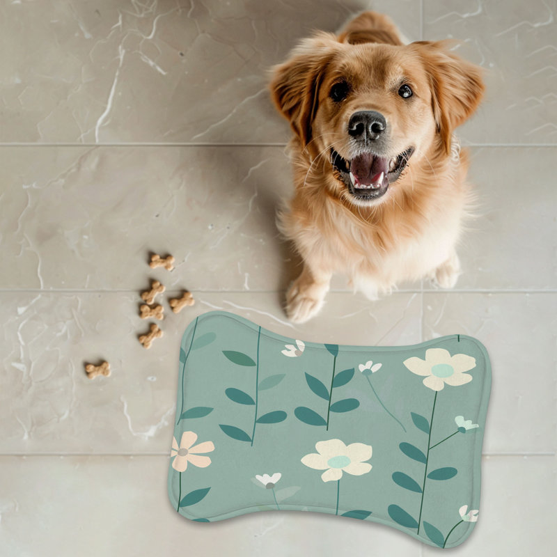 Tapis d'alimentation bleu sarcelle et menthe - 1 pièce