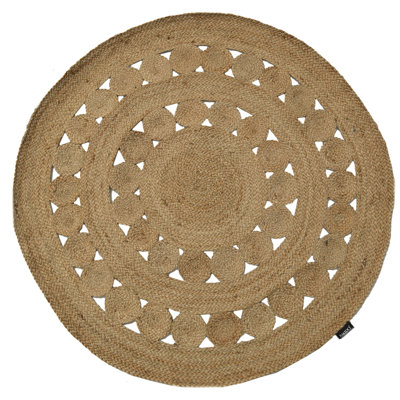Round Roberta Solid Colour Jute / Sisal Hand Woven 120cm X 120cm Area Rug