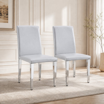 Modern Parsons Dining Chair with Sturdy Metal Legs (Set of 2)