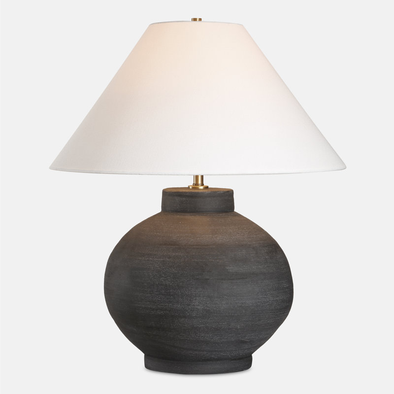 Cathern Rustic Charcoal Table Lamp
