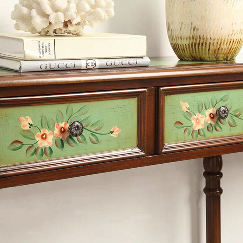Console de style champêtre avec 2 tiroirs