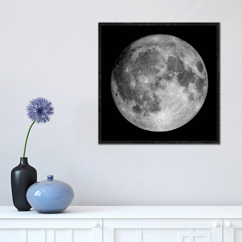Full Moon by Roth Ritter - Print on Canvas, 45.72 cm H x 45.72 cm W, Black Framed