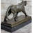 Drayton Cougar Mountain Lion Lioness Bronze Statue Sculpture Marble Base 6" x 10"