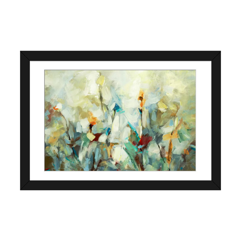«Ode To Monet V», reproduction sur toile, Papier d'art encadré noir, Blanc, H 24 po x l 32 po x P 1 po