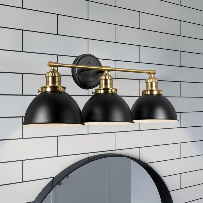 Sumler 3 - Light Dimmable Vanity Light, Matte Black/Gold