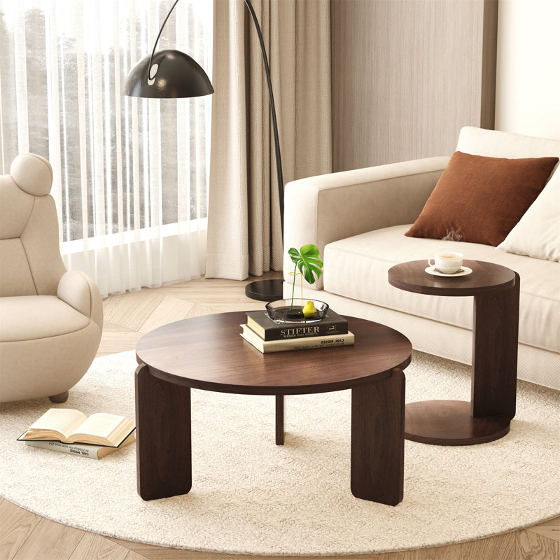 Ensemble de 2 tables basses gigognes 32,68 pouces avec table de bout (table basse incluse seulement)
