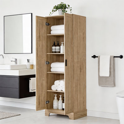 Grande armoire de rangement polyvalente à 2 portes avec tablettes réglables
