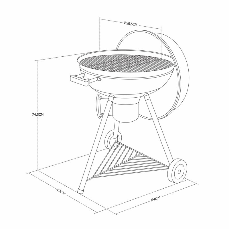 Symple Stuff 62cm W Kettle Charcoal Grill