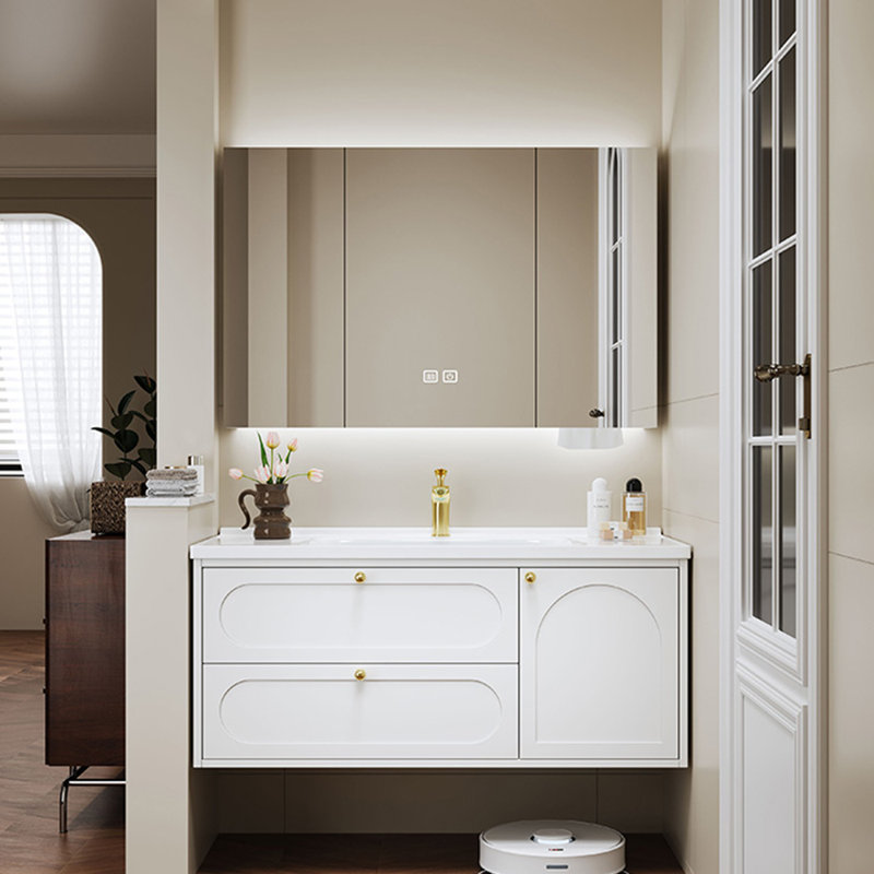 Armoire de salle de bain blanche moderne de style nordique