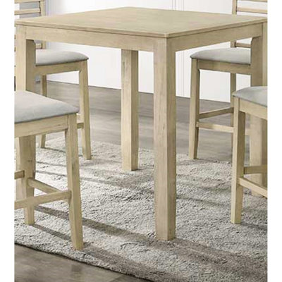 Table carrée à hauteur de comptoir carrée avec finition crème, traditionnelle, pouvant accueillir 4 personnes, construction Hardy en crème, design traditionnel, bois