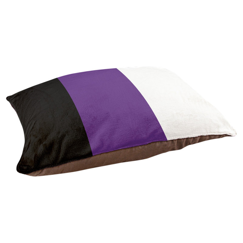 Coussin d'extérieur pour chien Mississippi Rebellion, Grand (l 40 po x P 30 po x H 14 po), Noir / mauve / blanc