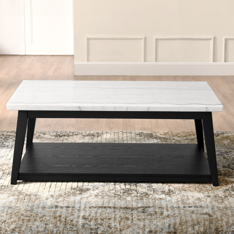 Mairenn 48" Marble Top with shelf and casters, Black