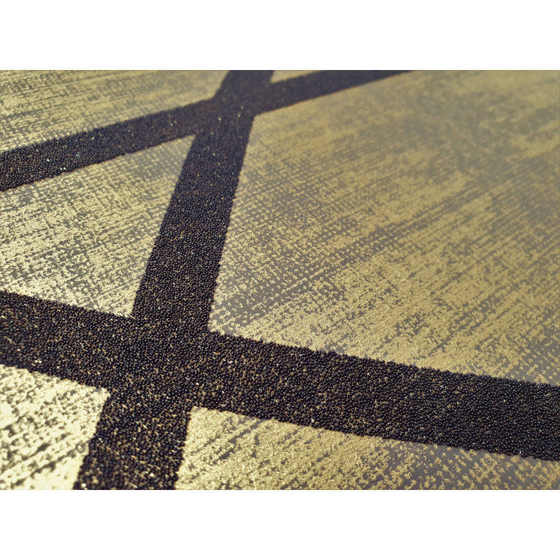 Universe Collection Saturn Glass Stone Geometric Lines Wallpaper Roll, Brown