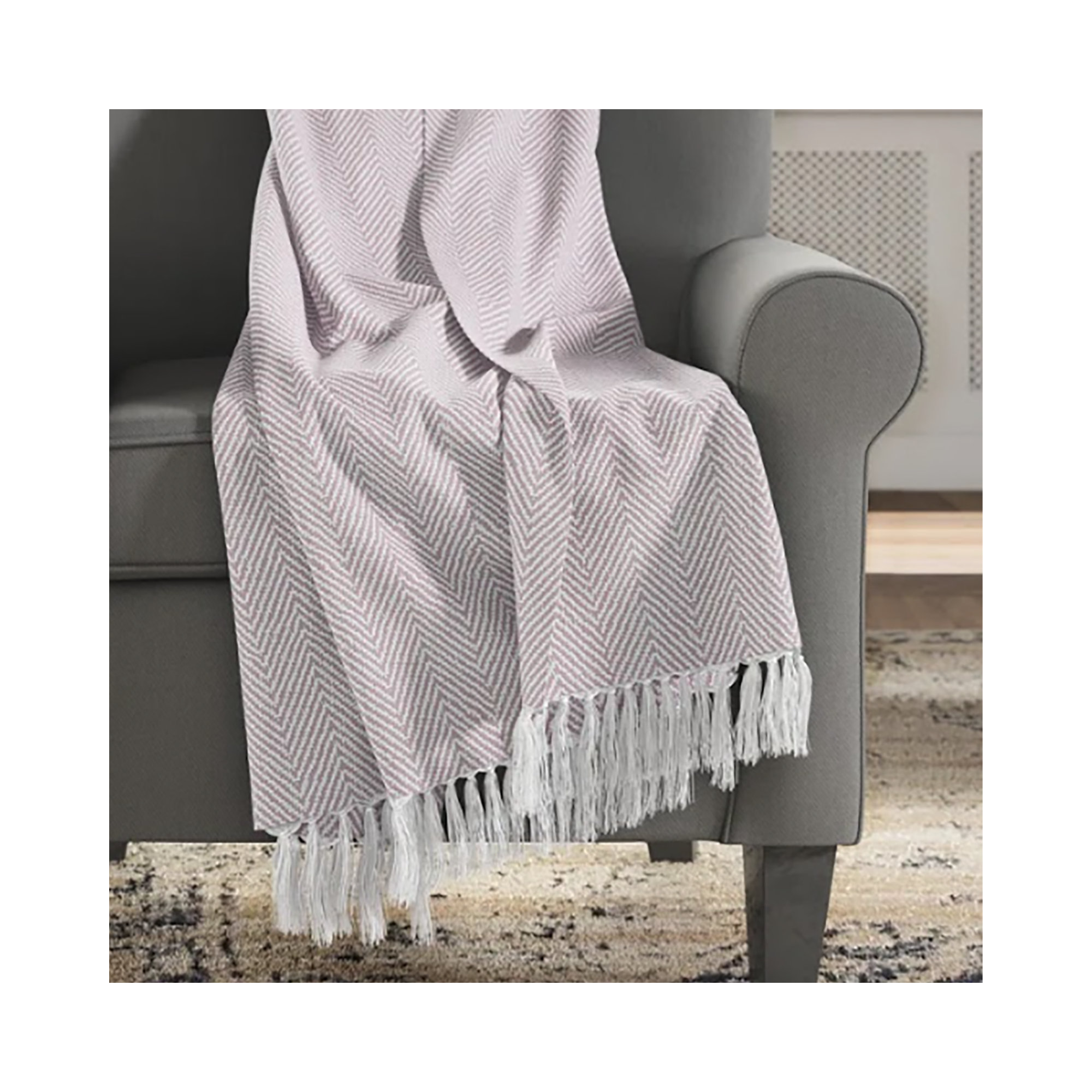 Lilith Fredericktown Cotton Throw, Cement