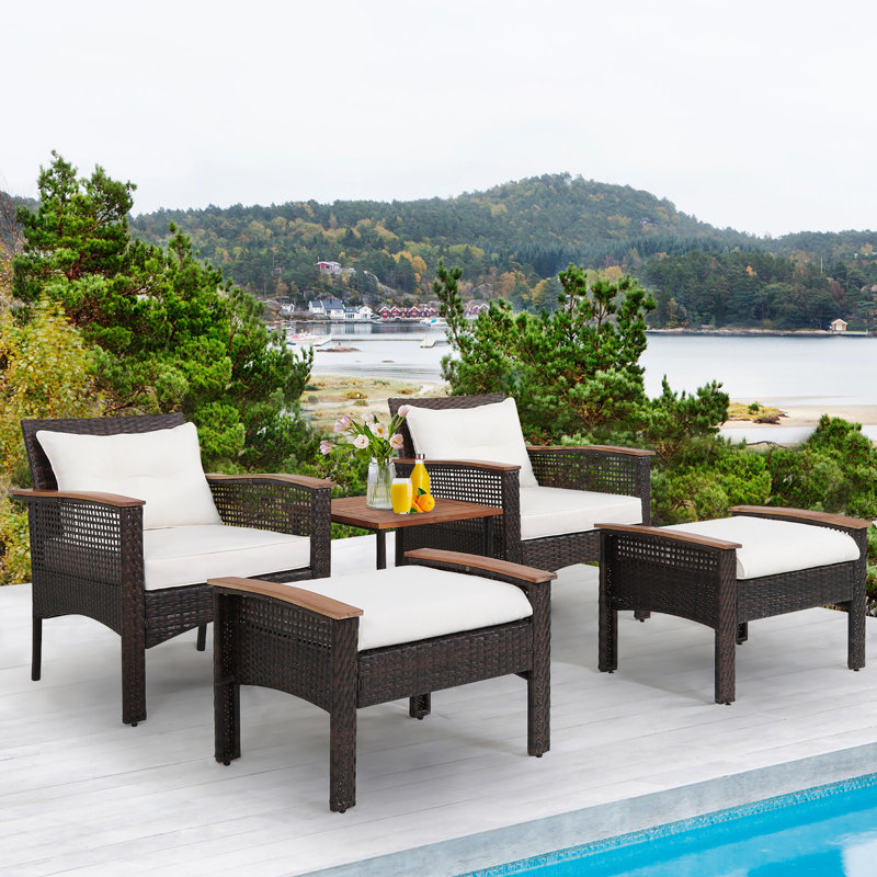 Juniyah Acacia 4 - Person Patio Conversation Set with Cushions