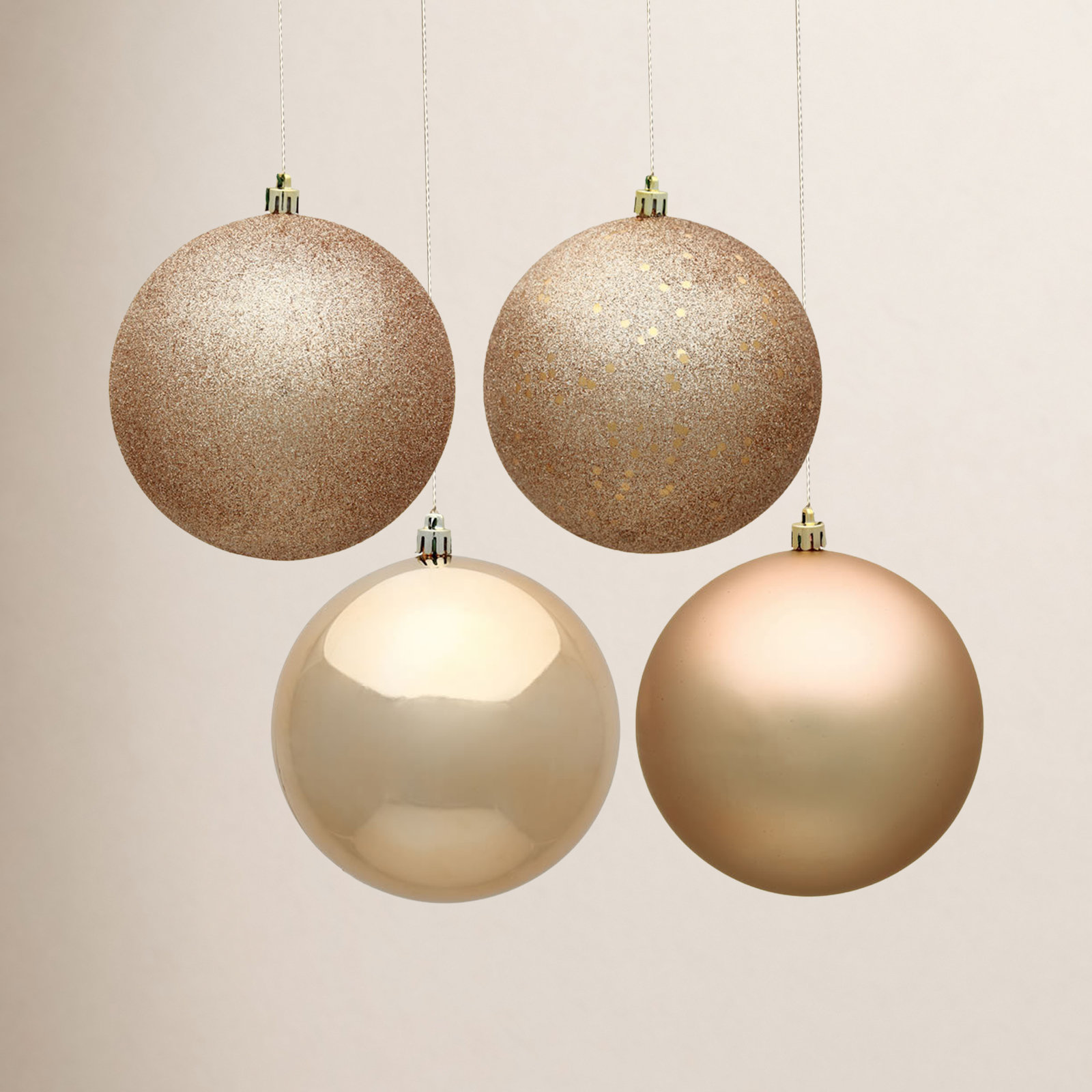 Shatterproof Bauble, 4" H x 4" W x 4" D, Cafe Latte