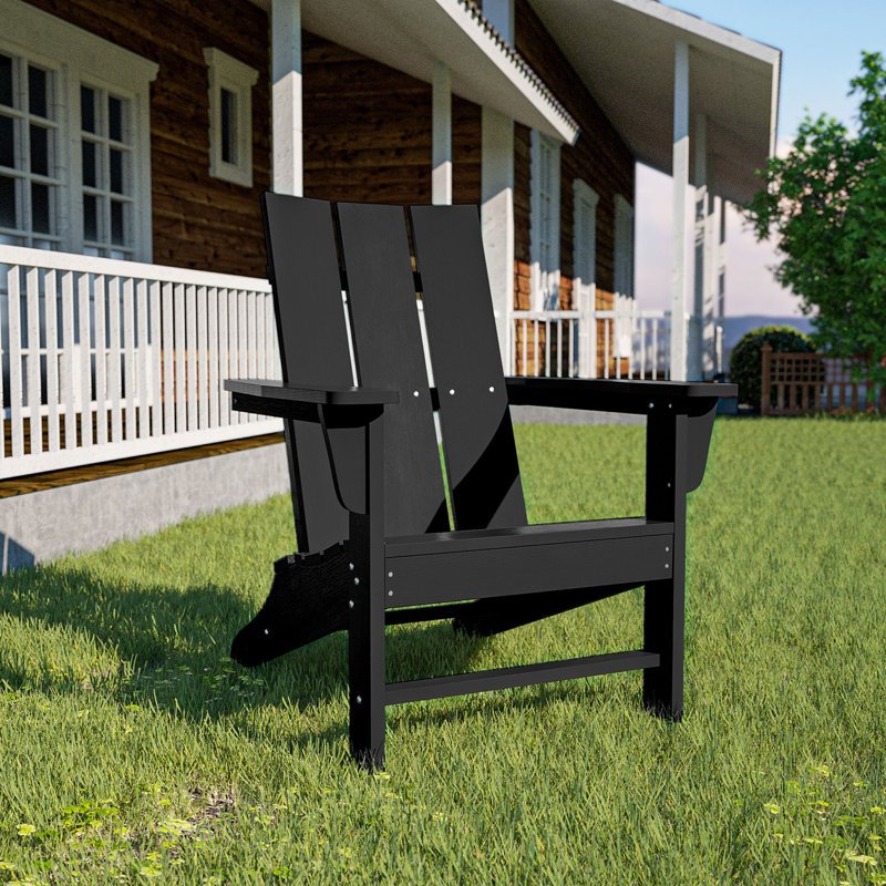Chaise Adirondack pliante Bruce HDPE, Noir, noir, noir, noir