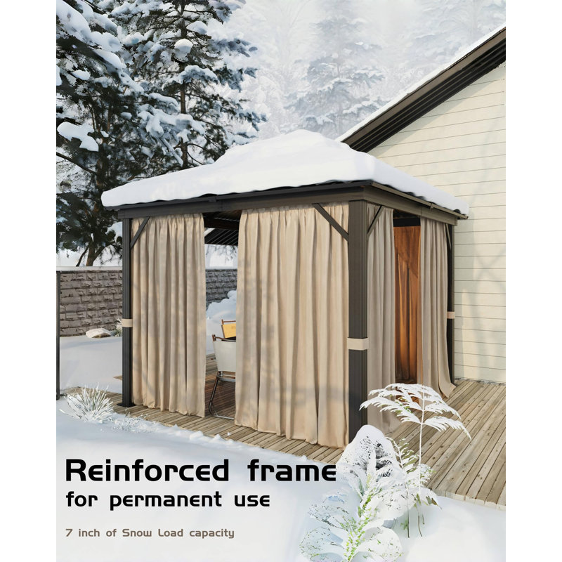 Pavillon de jardin rigide 12 pi x 12 pi pour tous les temps