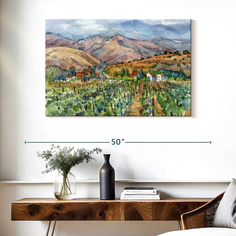 Paysage avec vignoble Alvord, H 26 po x l 39 po