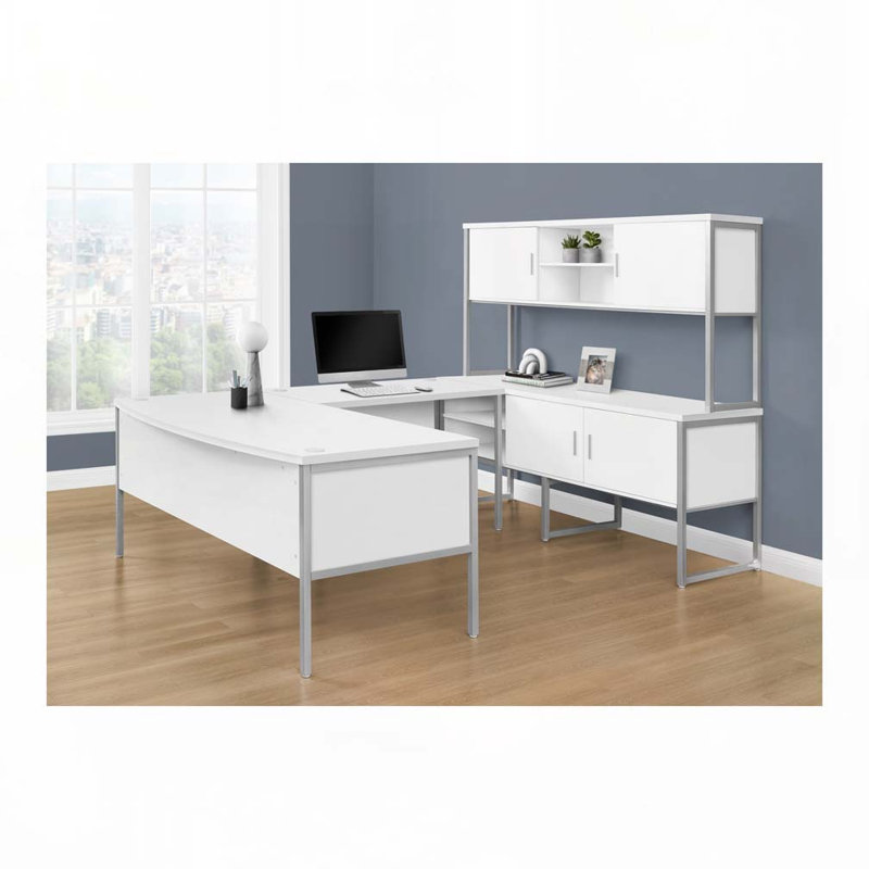 Bureau d'ordinateur personnel, Blanc / Gris