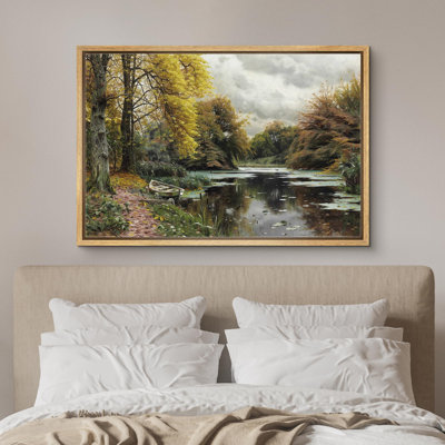 Lake River Landscape " Pine Tree Forest River "