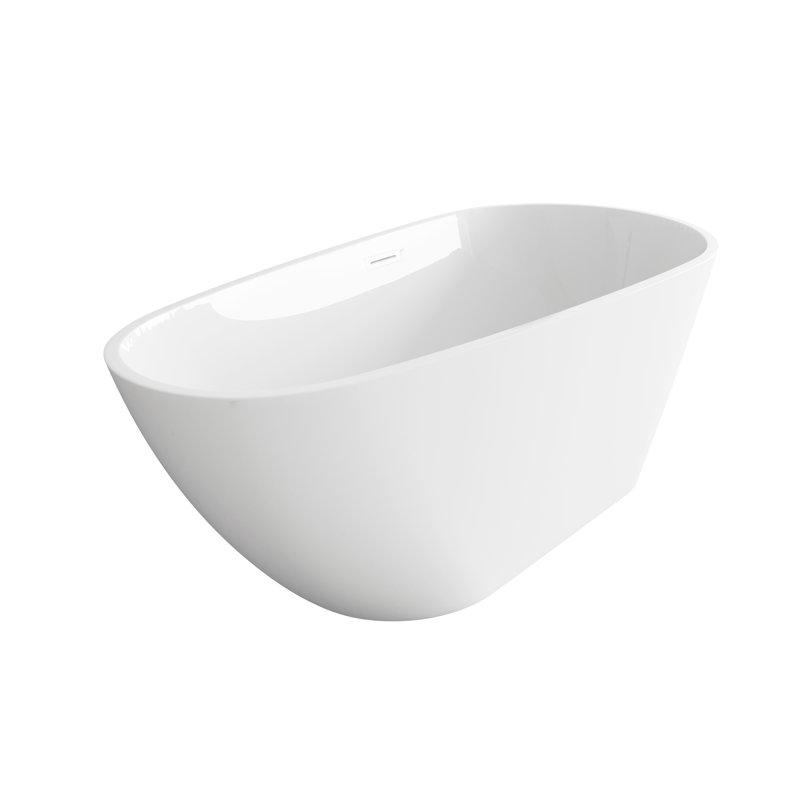 Baignoire 59 po en blanc brillant avec bordure 59 po, Blanc poli