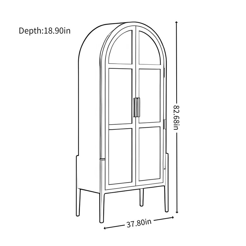 American-style Simple Solid Wood Black Wardrobe