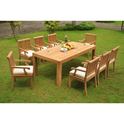 Ensemble repas 9 pièces teck Shelby