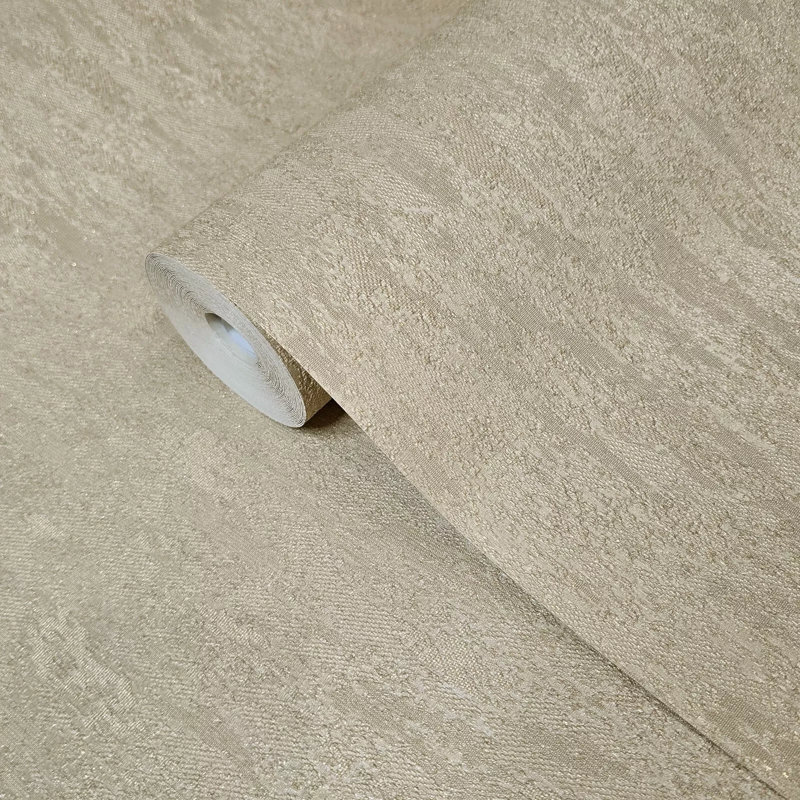 Papier peint texturé uni moderne kaki brun clair crème usé délavé