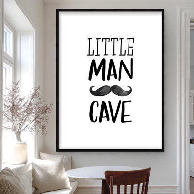 Little man cave - Black & White Framed Print for Home Decor