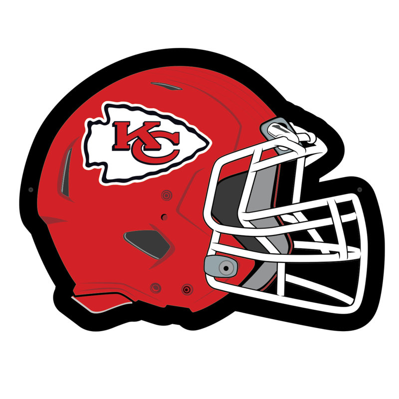 Enseigne murale lumineuse NFL à DEL pour casque, Chiefs de Kansas City
