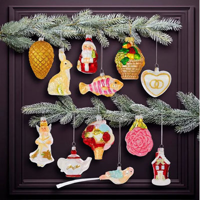 4'' Glass Christmas Hanging Figurine Ornament