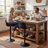 Harjyot Modern Swivel Adjustable Height Bar Stool with Backrest Footrest for Kitchen Island Bar Counter-1300714221-1303542583