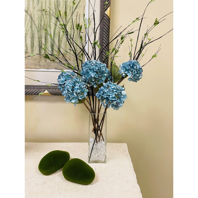Ensemble de 6 branches à fleurs artificielles, Bleu