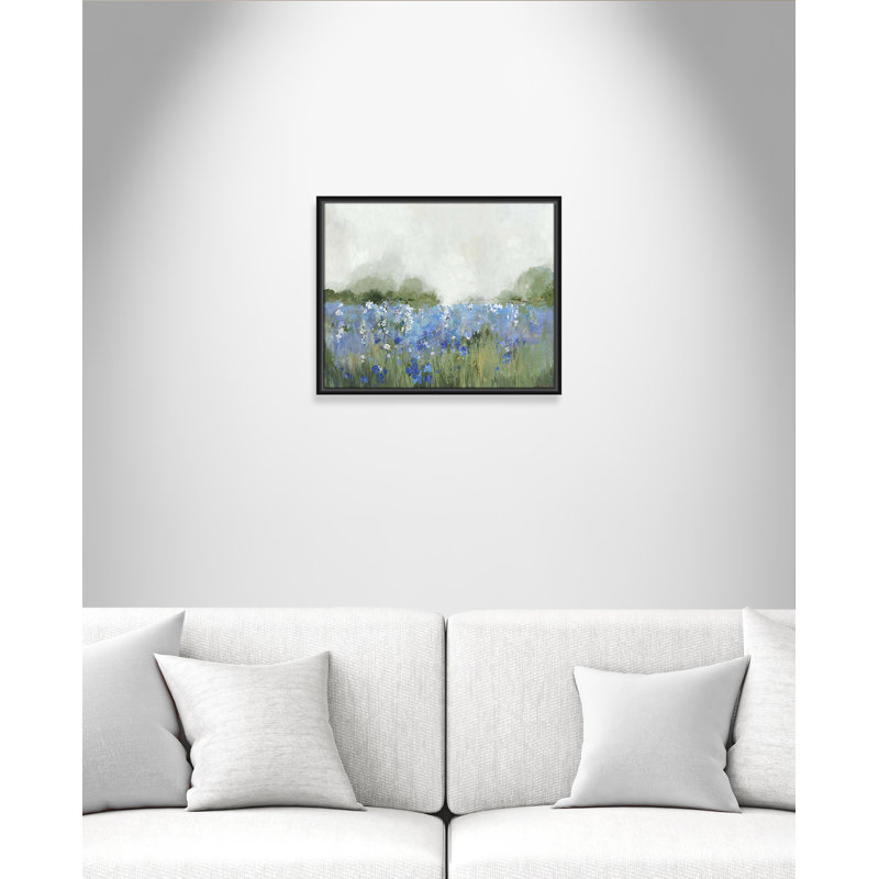 Meadows Bluebels Field " Meadows Bluebells Field " by Allison Pearce, 17.5" H x 21.5" W x 2" D, Black Framed