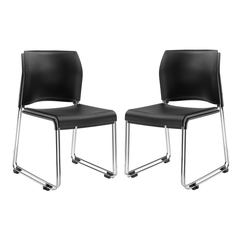 Steel Stackable Multipurpose Chair ( Set of 4 ), Black