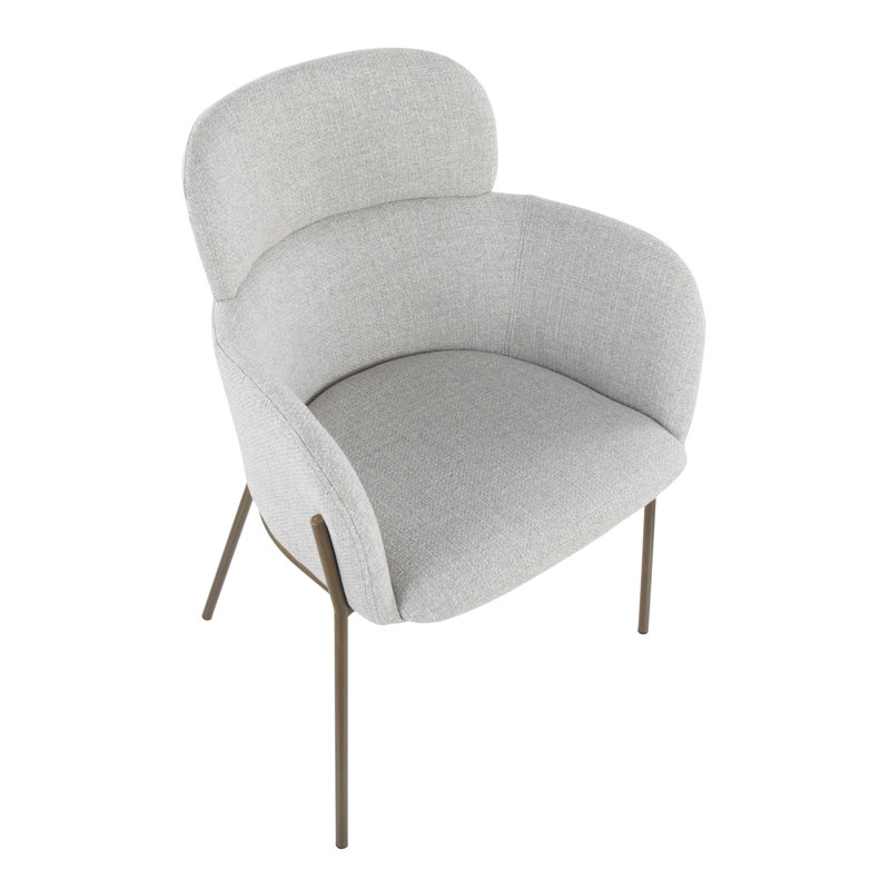 Adinah 18'' H Upholstered Armchair, Blue, Antique Brass