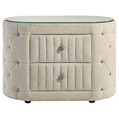 Upholstered Nightstand Bedside Table With Drawer